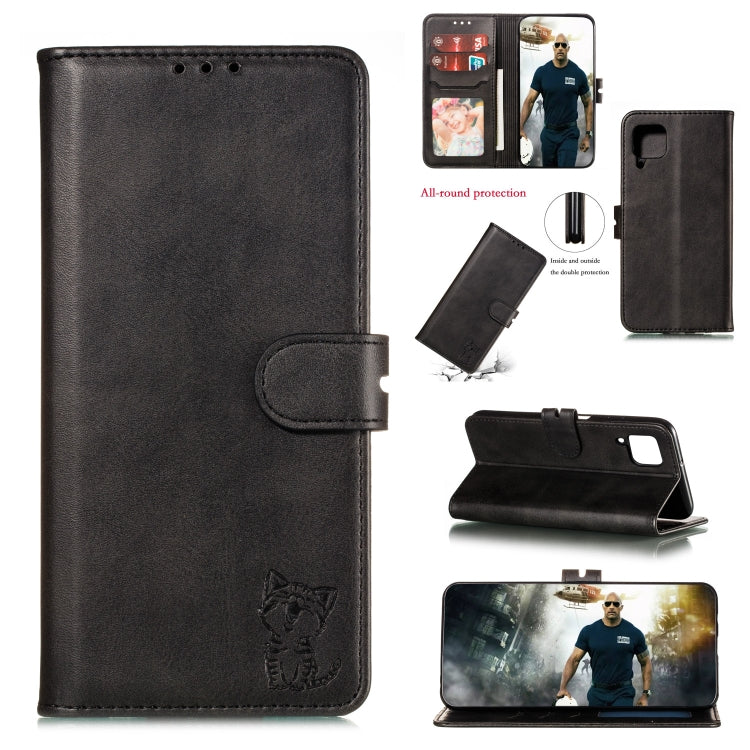 Embossed Happy Cat Pattern Horizontal Flip Leather Case with Holder & Card Slots & Wallet, For Samsung Galaxy S21 FE, For Samsung Galaxy A12, For Samsung Galaxy A22 4G, For Samsung Galaxy A22 5G EU Version, For Samsung Galaxy A32 4G                    ...