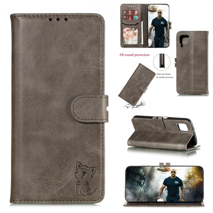 Embossed Happy Cat Pattern Horizontal Flip Leather Case with Holder & Card Slots & Wallet, For Samsung Galaxy S21 FE, For Samsung Galaxy A12, For Samsung Galaxy A22 4G, For Samsung Galaxy A22 5G EU Version, For Samsung Galaxy A32 4G                    ...