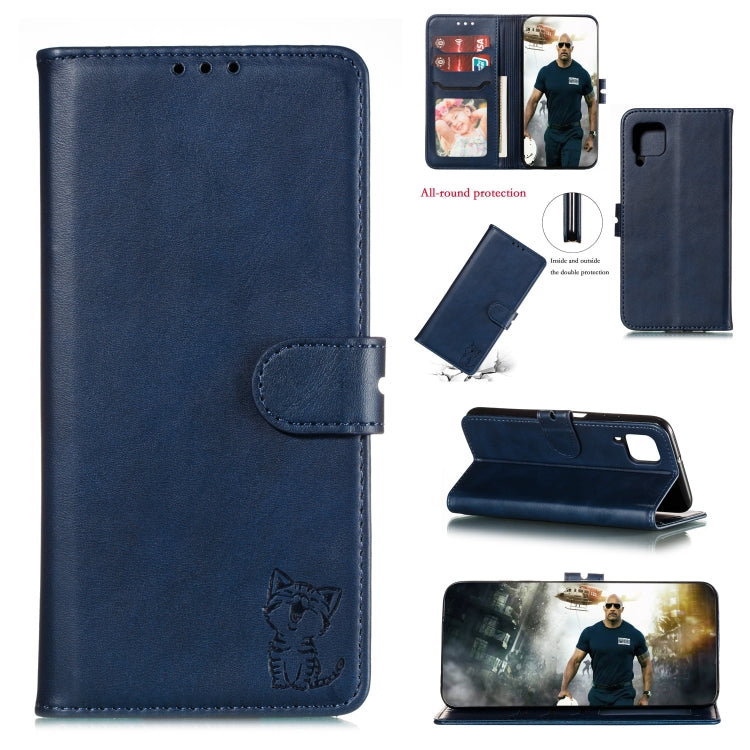 Embossed Happy Cat Pattern Horizontal Flip Leather Case with Holder & Card Slots & Wallet, For Samsung Galaxy S21 FE, For Samsung Galaxy A12, For Samsung Galaxy A22 4G, For Samsung Galaxy A22 5G EU Version, For Samsung Galaxy A32 4G                    ...