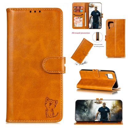 Embossed Happy Cat Pattern Horizontal Flip Leather Case with Holder & Card Slots & Wallet, For Samsung Galaxy S21 FE, For Samsung Galaxy A12, For Samsung Galaxy A22 4G, For Samsung Galaxy A22 5G EU Version, For Samsung Galaxy A32 4G                    ...
