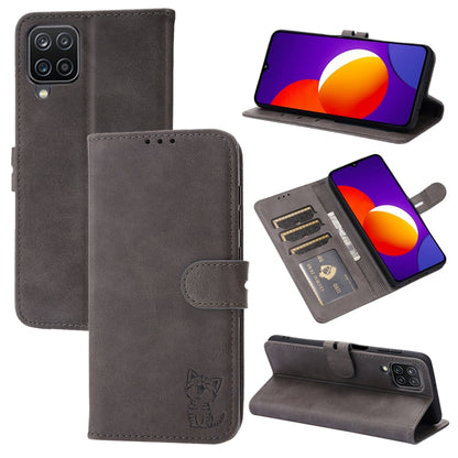Embossed Happy Cat Pattern Horizontal Flip Leather Case with Holder & Card Slots & Wallet, For Samsung Galaxy S21 FE, For Samsung Galaxy A12, For Samsung Galaxy A22 4G, For Samsung Galaxy A22 5G EU Version, For Samsung Galaxy A32 4G                    ...