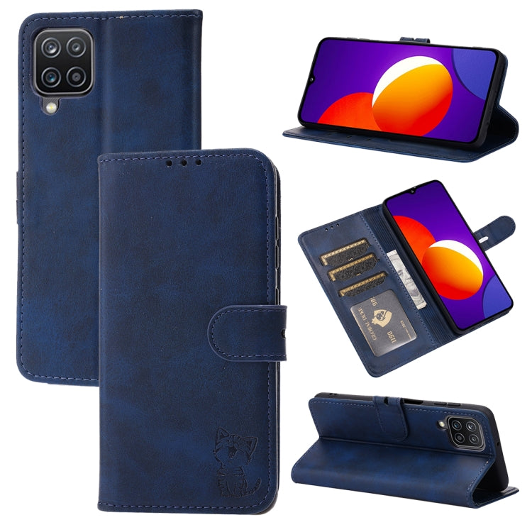 Embossed Happy Cat Pattern Horizontal Flip Leather Case with Holder & Card Slots & Wallet, For Samsung Galaxy S21 FE, For Samsung Galaxy A12, For Samsung Galaxy A22 4G, For Samsung Galaxy A22 5G EU Version, For Samsung Galaxy A32 4G                    ...