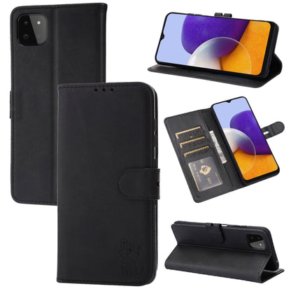 Embossed Happy Cat Pattern Horizontal Flip Leather Case with Holder & Card Slots & Wallet, For Samsung Galaxy S21 FE, For Samsung Galaxy A12, For Samsung Galaxy A22 4G, For Samsung Galaxy A22 5G EU Version, For Samsung Galaxy A32 4G                    ...