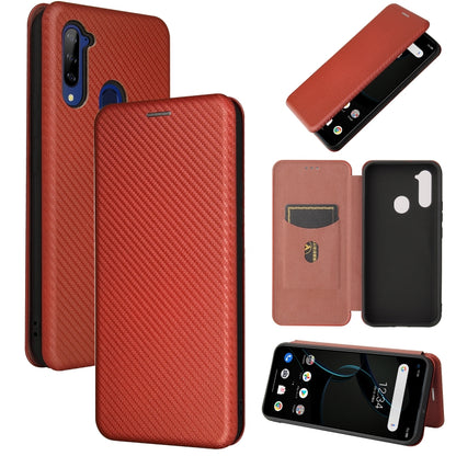 Carbon Fiber Texture Magnetic Horizontal Flip TPU + PC + PU Leather Case with Card Slot, For Oukitel C23 Pro, For Samsung Galaxy A22 4G, For ZTE Libero 5G