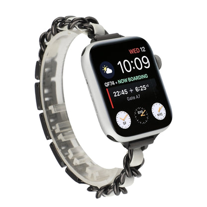 Small Waist Seven Beads Stainless Steel Strap Watchband For Apple Watch Series 6 & SE &, For Apple Watch Ultra 49mm / Series 8&7 45mm / SE 2&6&SE&5&4 44mm / 3&2&1 42mm, For Apple Watch Series 8&7 41mm / SE 2&6&SE&5&4 40mm / 3&2&1 38mm                  ...