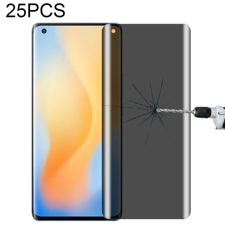 For OnePlus 9 Pro No Fingerprint Unlock 25pcs 0.3mm 9H Surface Hardness 3D Curved Surface Privacy Glass Film, For vivo X50 Pro (25 PCS), For OPPO Reno5 Pro 5G (25 PCS), For OnePlus 8 Pro (25 PCS), For Meizu 18 Pro / 18s Pro (25 PCS)                    ...
