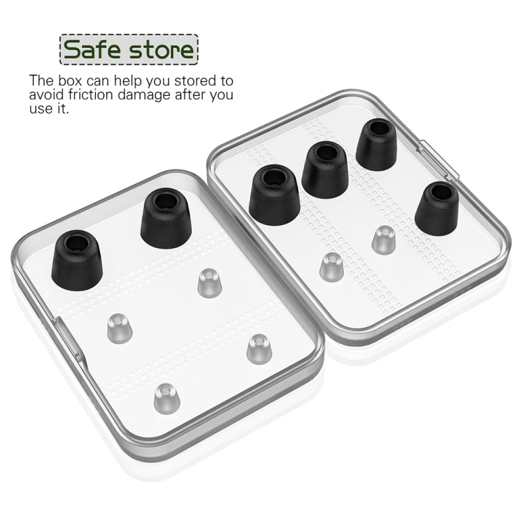 6 Pairs New Bee NB-M1 Slow Rebound Memory Foam Ear Caps with Storage Box, Suitable for 5mm-7mm Earphone Plugs, Memory Foam Black, Memory Foam Red, Silicone & Memory Foam Grey