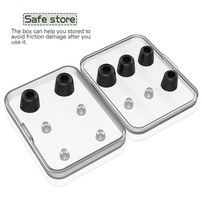 6 Pairs New Bee NB-M1 Slow Rebound Memory Foam Ear Caps with Storage Box, Suitable for 5mm-7mm Earphone Plugs, Memory Foam Black, Memory Foam Red, Silicone & Memory Foam Grey