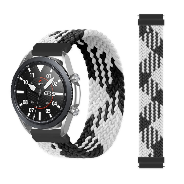 For Samsung Galaxy Watch 3 45mm Adjustable Nylon Braided Elasticity Replacement Strap Watchband, 165mm