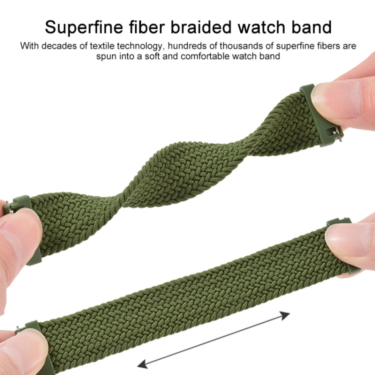 For Samsung Galaxy Watch Active / Active2 40mm / Active2 44mm Adjustable Nylon Braided Elasticity Replacement Strap Watchband, 165mm
