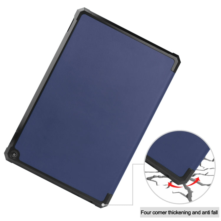 Custer Pattern Pure Color TPU Smart Tablet Holster with Sleep Function & 3-Fold Holder, For Amazon Kindle Fire HD 10 2021, For Samsung Galaxy Tab A7 Lite T220 / T225