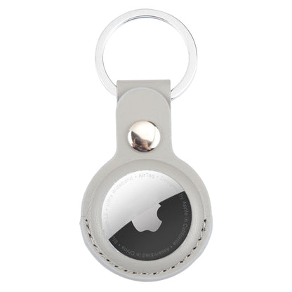 For AirTag 2nd Gen / AirTag 1st Gen Shockproof Anti-scratch Leather Protective Case Cover with Hang Loop Key Chain
