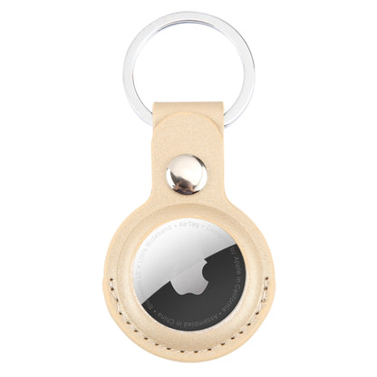 For AirTag 2nd Gen / AirTag 1st Gen Shockproof Anti-scratch Leather Protective Case Cover with Hang Loop Key Chain