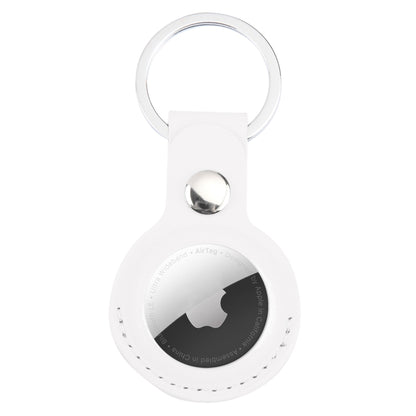 For AirTag 2nd Gen / AirTag 1st Gen Shockproof Anti-scratch Leather Protective Case Cover with Hang Loop Key Chain