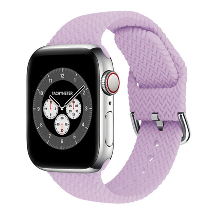 Braided Silicone Replacement Watchbands with Buckle For Apple Watch Series, 7 45mm / 6 & SE & 5 & 4 44mm / 3 & 2 & 1 42mm, 7 41mm / 6 & SE & 5 & 4 40mm / 3 & 2 & 1 38mm