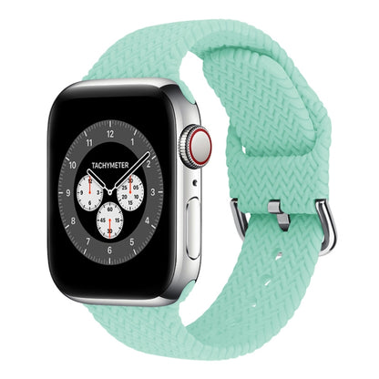 Braided Silicone Replacement Watchbands with Buckle For Apple Watch Series, 7 45mm / 6 & SE & 5 & 4 44mm / 3 & 2 & 1 42mm, 7 41mm / 6 & SE & 5 & 4 40mm / 3 & 2 & 1 38mm