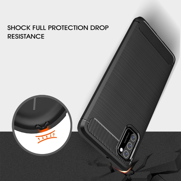 Brushed Texture Carbon Fiber TPU Case, For Samsung Galaxy A03s 164mm