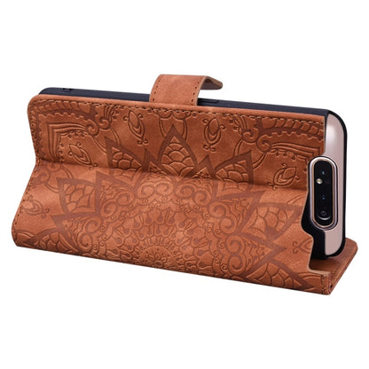 Calf Pattern Diamond Mandala Double Folding Design Embossed Leather Case with Wallet & Holder & Card Slots, For Galaxy A5 (2018) / A8 (2018), For Galaxy A6 (2018), For Galaxy A6+ (2018) / J8 (2018), For Galaxy A9 (2018), For Galaxy A10, For Galaxy A10e...