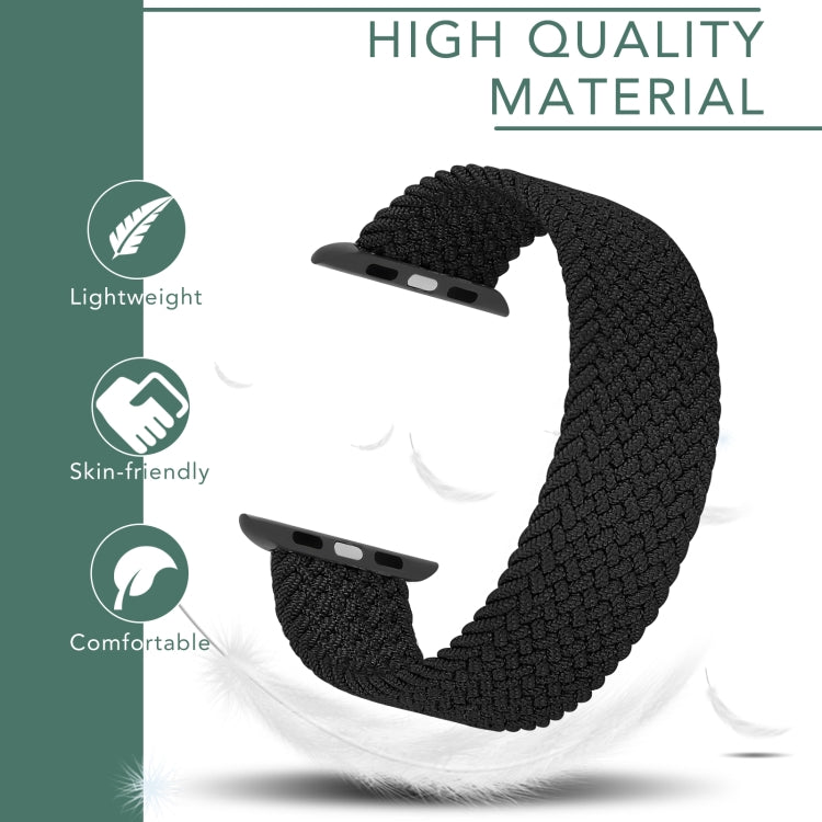 Metal Head Braided Nylon Solid Color Replacement Strap Watchband For Apple Watch Series 6 & SE & 5 & 4 44mm / 3 & 2 & 1 42mm, L 165mm