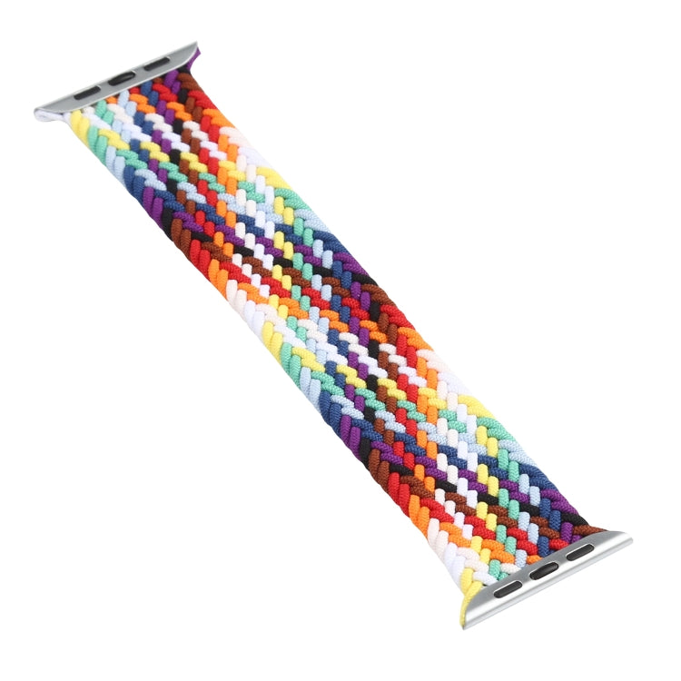 Rainbow Braided Single Loop Replacement Watchbands, Size: S 130mm For Apple Watch Series 6 & SE & 5 & 4 40mm / 3 & 2 & 1 38mm, S 130mm 40mm / 38mm