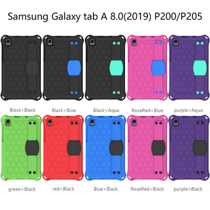 Honeycomb Design EVA + PC Four Corner Shockproof Protective Case with Strap, For Samsung Galaxy Tab A7 Lite 8.7 (2021) T220/T225, For Samsung Galaxy Tab A 8.0 & S Pen (2019) P200/P205, For Samsung Galaxy Tab A 8.0 & S Pen (2019)P200/P205