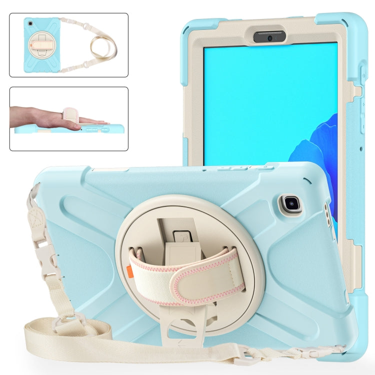 Silicone + PC Protective Case with Holder & Shoulder Strap, For Samsung Galaxy Tab A7 Lite T220 / T225
