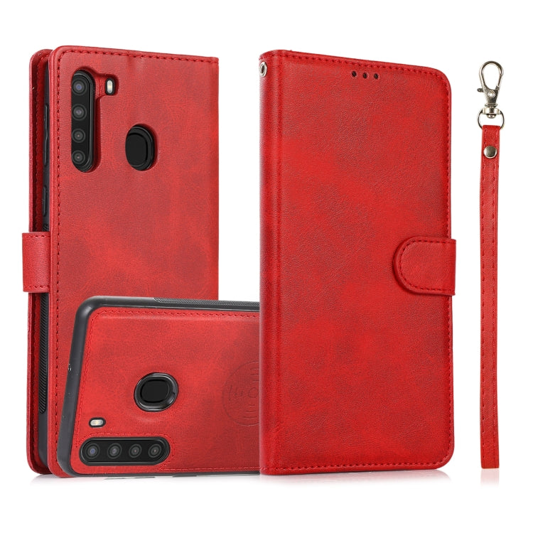 Calf Texture 2 in 1 Detachable Magnetic Back Cover Horizontal Flip Leather Case with Holder & Card Slots & Wallet & Photo Frame, For Samsung Galaxy A11 / M11, For Samsung Galaxy A21, For Samsung Galaxy A21s, For Samsung Galaxy A32, For Samsung Galaxy A...