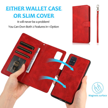 Calf Texture 2 in 1 Detachable Magnetic Back Cover Horizontal Flip Leather Case with Holder & Card Slots & Wallet & Photo Frame, For Samsung Galaxy A51 5G, For Samsung Galaxy A52 5G / 4G, For Samsung Galaxy A70, For Samsung Galaxy A71                  ...