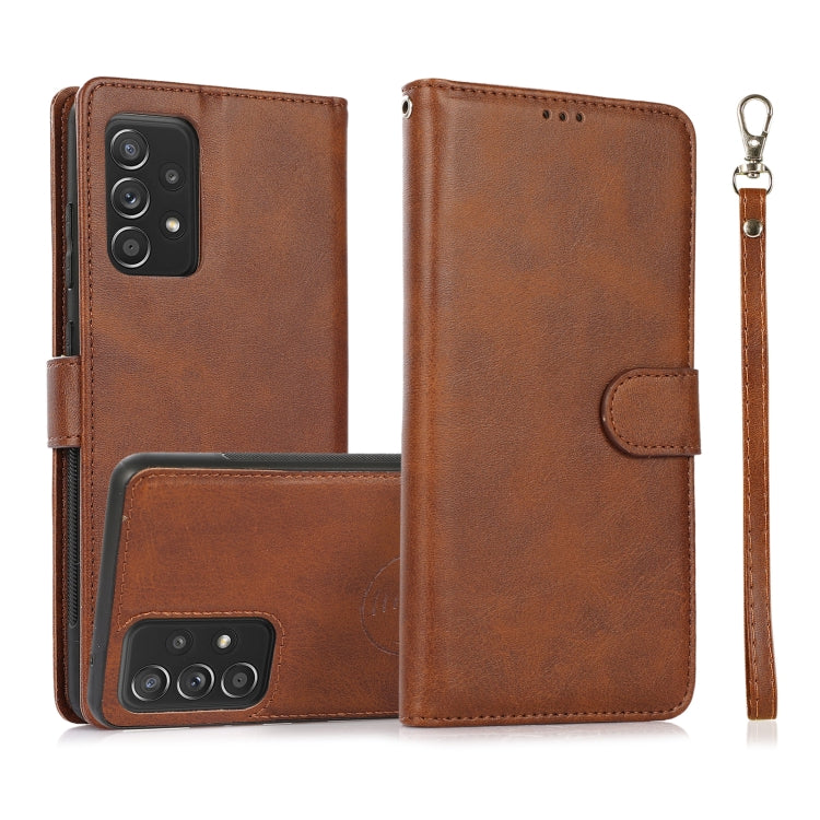 Calf Texture 2 in 1 Detachable Magnetic Back Cover Horizontal Flip Leather Case with Holder & Card Slots & Wallet & Photo Frame, For Samsung Galaxy A51 5G, For Samsung Galaxy A52 5G / 4G, For Samsung Galaxy A70, For Samsung Galaxy A71                  ...