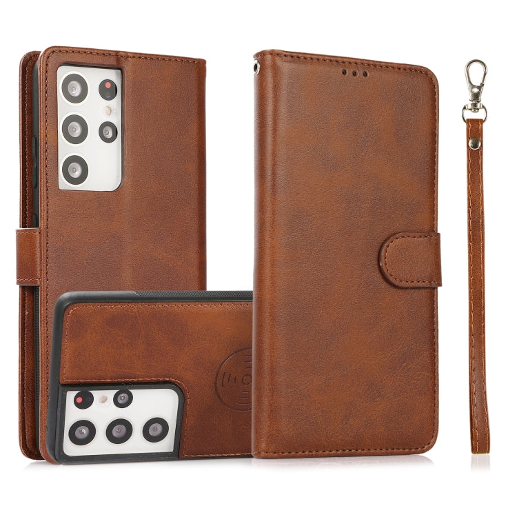 Calf Texture 2 in 1 Detachable Magnetic Back Cover Horizontal Flip Leather Case with Holder & Card Slots & Wallet & Photo Frame, For Samsung Galaxy S20 FE, For Samsung Galaxy S20 Ultra, For Samsung Galaxy S21 Ultra 5G, For Samsung Galaxy S21+ 5G       ...