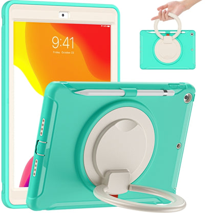 Shocproof Silicone + PC Protective Case with 360 Degree Rotation Foldable Handle Grip Holder & Pen Slot, For iPad 10.2 2021 / 2020 / 2019