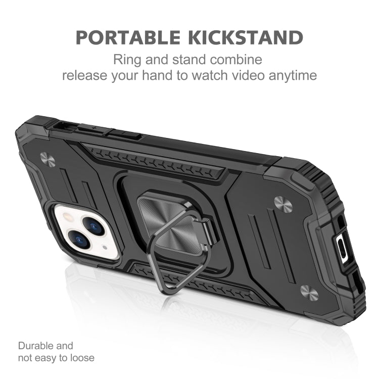Magnetic Armor Shockproof TPU + PC Case with Metal Ring Holder, For iPhone 13 mini, For iPhone 13, For iPhone 13 Pro, For iPhone 13 Pro Max