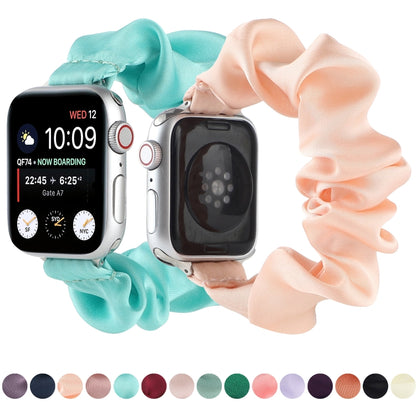 Scarf Hair Tie Replacement Watchbands For Apple Watch Series, 7 45mm / 6 & SE & 5 & 4 44mm / 3 & 2 & 1 42mm, 7 41mm / 6 & SE & 5 & 4 40mm / 3 & 2 & 1 38mm