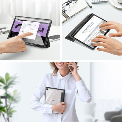 DUX DUCIS TOBY Series Antiskid PU Leather + PC + TPU Horizontal Flip Case with Holder & Pen Slot & Sleep / Wake-up Function, For Samsung Galaxy Tab S8+ / Tab S8 Plus /  Tab S7 FE / Tab S7+, For Samsung Galaxy Tab S6 Lite