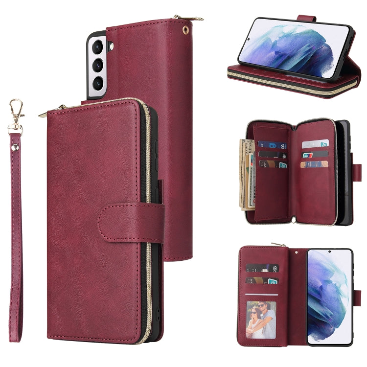 Zipper Wallet Bag Horizontal Flip PU Leather Case with Holder & 9 Card Slots & Wallet & Lanyard & Photo Frame, For Samsung Galaxy A12 5G, For Samsung Galaxy A52 5G, For Samsung Galaxy A72 5G, For Samsung Galaxy S21, For Samsung Galaxy S21 FE           ...