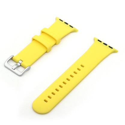 Silver Buckle Silicone Replacement Strap Watchband, For Apple Watch Series 7  41mm / & 6 & SE & 5 & 4 40mm, For Apple Watch Series  7  45mm / & 6 & SE & 5 & 4 44mm
