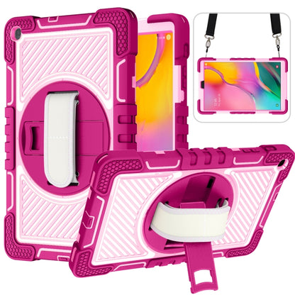 360 Degree Rotation Contrast Color Shockproof Silicone + PC Case with Holder & Hand Grip Strap & Shoulder Strap, For iPad 9.7 2018 / 2017, For iPad 10.2 2021 / 2020 / 2019, For iPad 10.9 / Pro 11 2020 / 2021 / 2018                                      ...