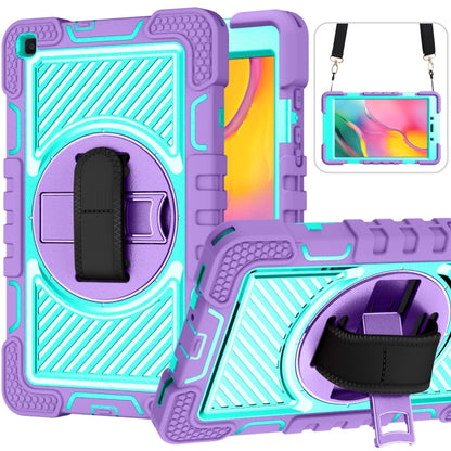 360 Degree Rotation Contrast Color Shockproof Silicone + PC Case with Holder & Hand Grip Strap & Shoulder Strap, For iPad 9.7 2018 / 2017, For iPad 10.2 2021 / 2020 / 2019, For iPad 10.9 / Pro 11 2020 / 2021 / 2018                                      ...