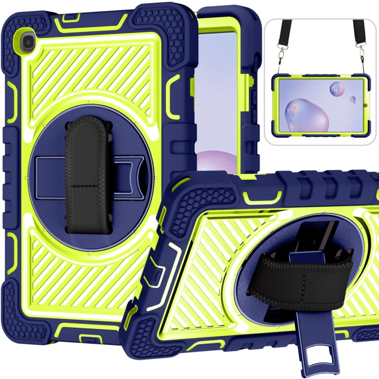 360 Degree Rotation Contrast Color Shockproof Silicone + PC Case with Holder & Hand Grip Strap & Shoulder Strap, For iPad 9.7 2018 / 2017, For iPad 10.2 2021 / 2020 / 2019, For iPad 10.9 / Pro 11 2020 / 2021 / 2018                                      ...