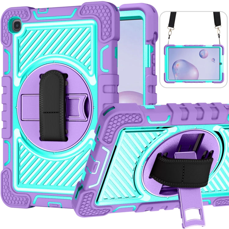 360 Degree Rotation Contrast Color Shockproof Silicone + PC Case with Holder & Hand Grip Strap & Shoulder Strap, For iPad 9.7 2018 / 2017, For iPad 10.2 2021 / 2020 / 2019, For iPad 10.9 / Pro 11 2020 / 2021 / 2018                                      ...