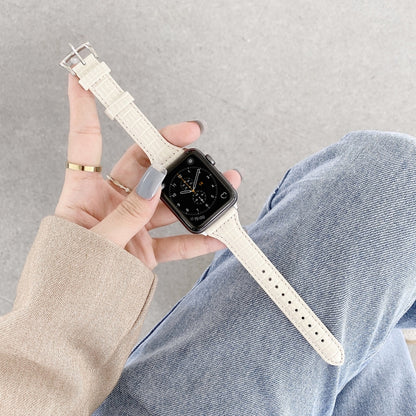 Crocodile Texture Leather Replacement Strap Watchband, For Apple Watch Series 7  41mm / & 6 & SE & 5 & 4 40mm, For Apple Watch Series  7  45mm / & 6 & SE & 5 & 4 44mm