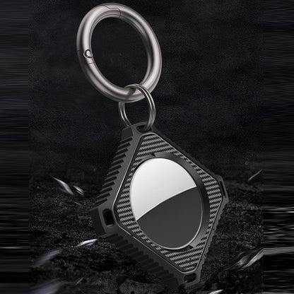 Four Square Carbon Fiber Case with Keychain Ring For AirTag 2nd Gen / AirTag 1st Gen