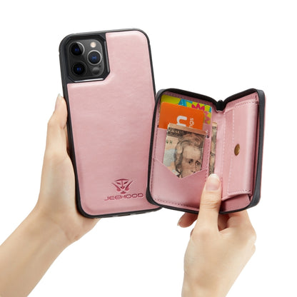 JEEHOOD Magnetic Zipper Horizontal Flip Leather Case with Holder & Card Slot & Wallet, For iPhone 12 mini, For iPhone 12 / 12 Pro, For iPhone 12 Pro Max