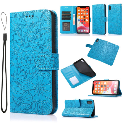 Skin Feel Embossed Sunflower Horizontal Flip Leather Case with Holder & Card Slots & Wallet & Lanyard, For iPhone X / XS, For iPhone XS Max, For iPhone 6 / 6s, For iPhone 6 Plus / 6s Plus, For iPhone 7 Plus / 8 Plus, For iPhone 7 / 8 / SE(2020)