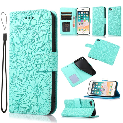 Skin Feel Embossed Sunflower Horizontal Flip Leather Case with Holder & Card Slots & Wallet & Lanyard, For iPhone X / XS, For iPhone XS Max, For iPhone 6 / 6s, For iPhone 6 Plus / 6s Plus, For iPhone 7 Plus / 8 Plus, For iPhone 7 / 8 / SE(2020)