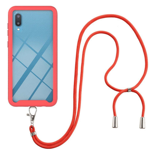 Starry Sky Solid Color Series Shockproof PC + TPU Protective Case with Neck Strap, For Samsung Galaxy A02, For Samsung Galaxy A02s US Version 164mm, For Samsung Galaxy A02s EU Version 166mm, For Samsung Galaxy A12, For Samsung Galaxy A21s
