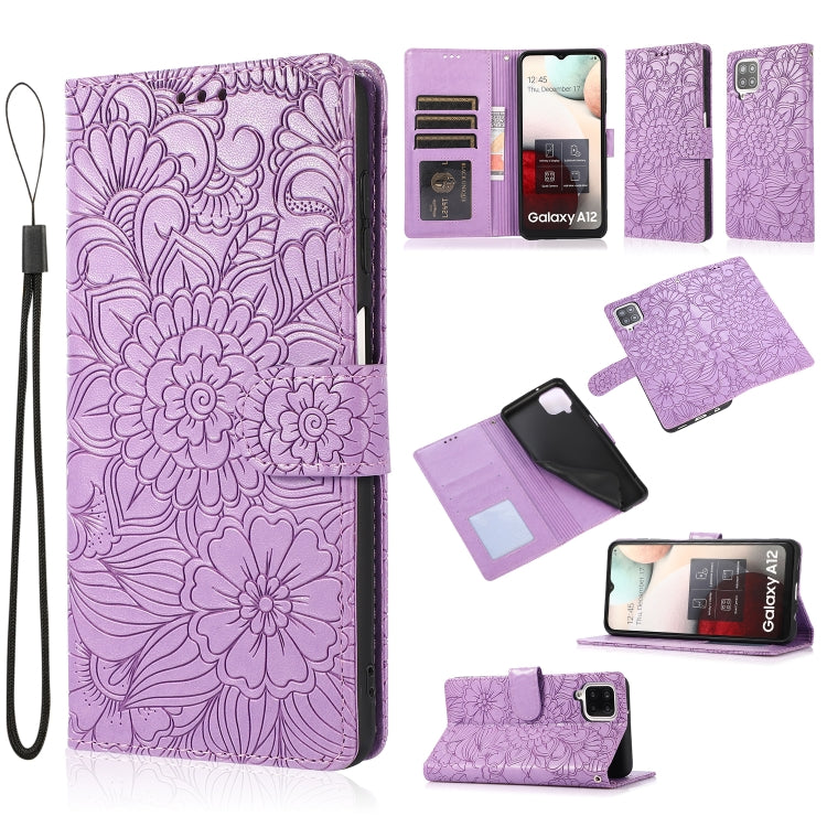 Skin Feel Embossed Sunflower Horizontal Flip Leather Case with Holder & Card Slots & Wallet & Lanyard, For Samsung Galaxy S8+, For Samsung Galaxy A12, For Samsung Galaxy A42 5G, For Samsung Galaxy A32 4G, For Samsung Galaxy A32 5G, For Samsung Galaxy A...