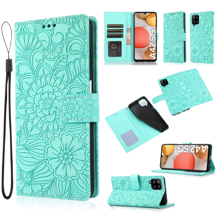 Skin Feel Embossed Sunflower Horizontal Flip Leather Case with Holder & Card Slots & Wallet & Lanyard, For Samsung Galaxy S8+, For Samsung Galaxy A12, For Samsung Galaxy A42 5G, For Samsung Galaxy A32 4G, For Samsung Galaxy A32 5G, For Samsung Galaxy A...