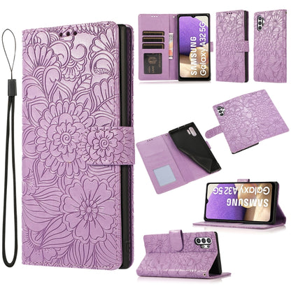 Skin Feel Embossed Sunflower Horizontal Flip Leather Case with Holder & Card Slots & Wallet & Lanyard, For Samsung Galaxy S8+, For Samsung Galaxy A12, For Samsung Galaxy A42 5G, For Samsung Galaxy A32 4G, For Samsung Galaxy A32 5G, For Samsung Galaxy A...