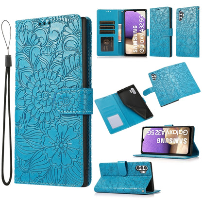 Skin Feel Embossed Sunflower Horizontal Flip Leather Case with Holder & Card Slots & Wallet & Lanyard, For Samsung Galaxy S8+, For Samsung Galaxy A12, For Samsung Galaxy A42 5G, For Samsung Galaxy A32 4G, For Samsung Galaxy A32 5G, For Samsung Galaxy A...